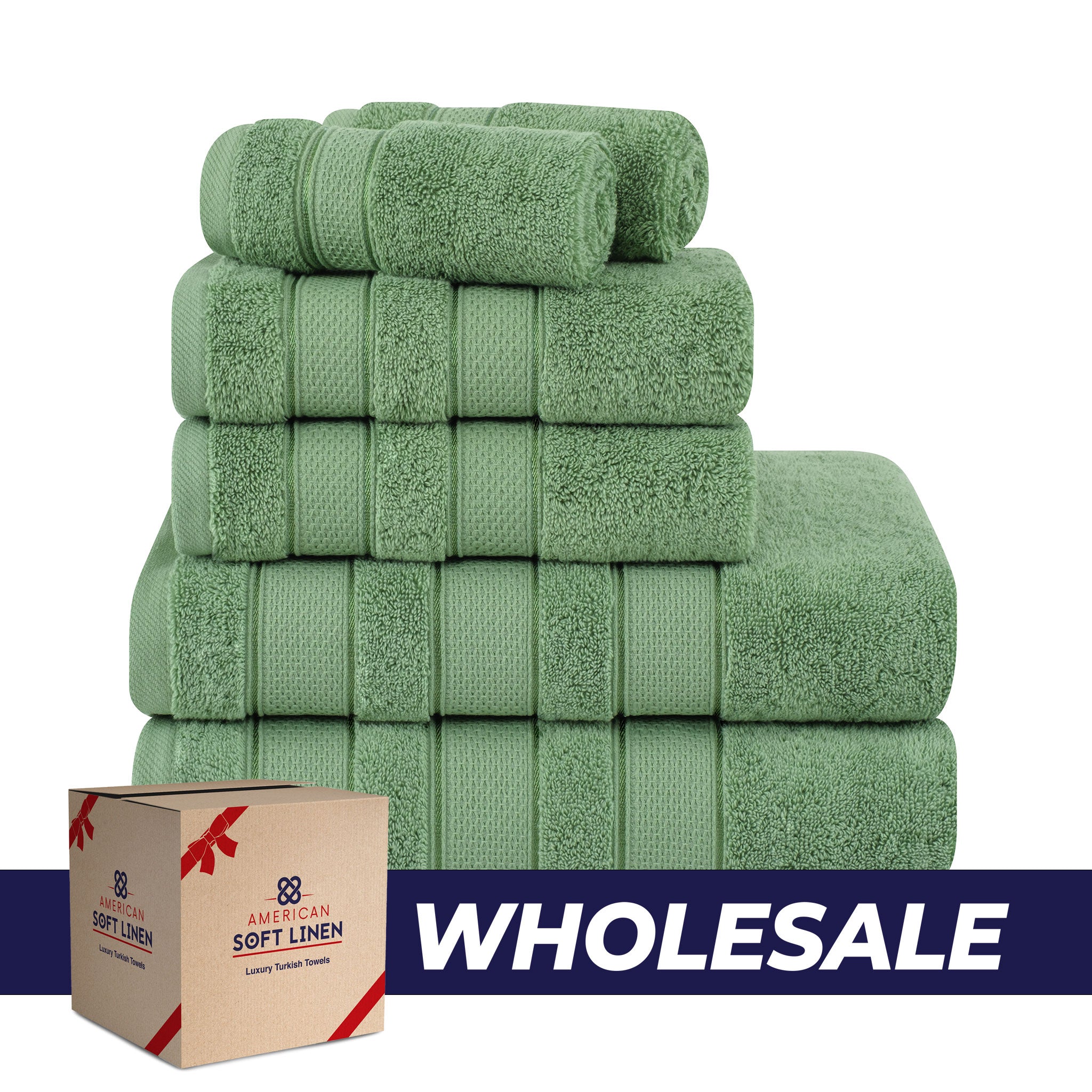 Salem 6 Piece 100% Cotton Luxury Bath Towel Set - 10 Set Case Pack