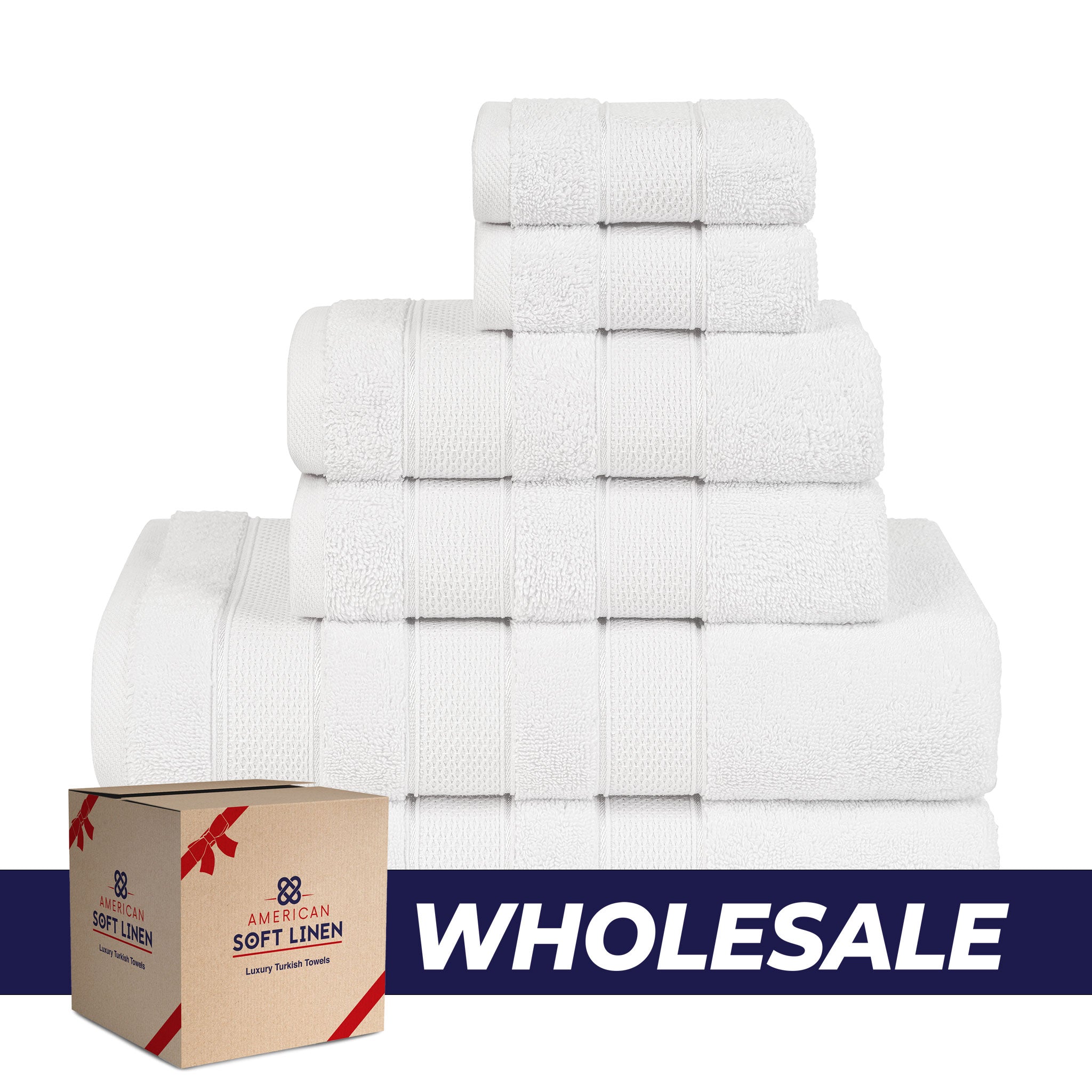 Salem 6 Piece 100% Cotton Luxury Bath Towel Set - 10 Set Case Pack