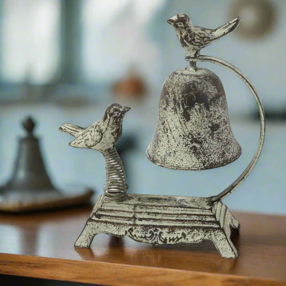 Antique Cast Iron Bird Counter Bell