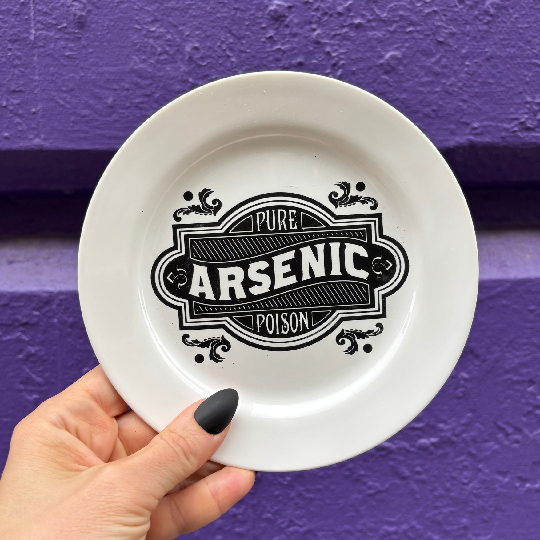 Arsenic Dessert Plate | Victorian-inspired Ceramic Round Dish Plate | 6"