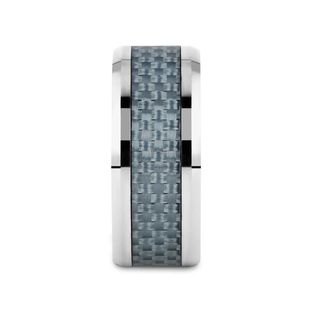 AUGUSTUS Blue Carbon Fiber Inlay Tungsten Carbide Band - 4mm - 10mm