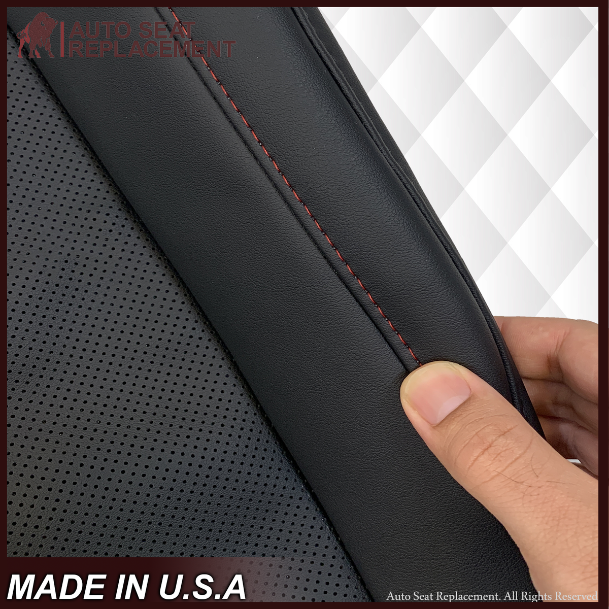 2013-2017 GMC Terrain Denali Replacement Seat Cover: Black Perforated