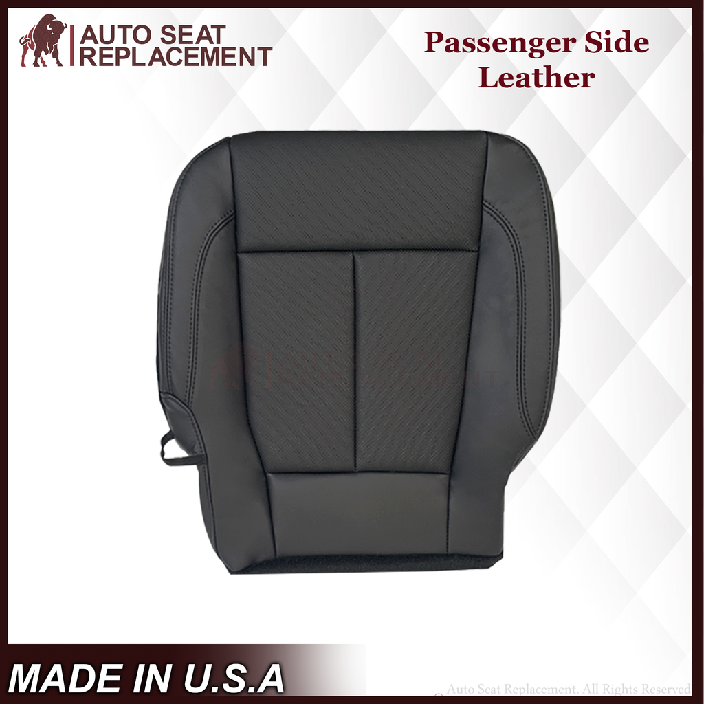 2018-2021 Ford Expedition XLT Replacement Genuine Leather /Syn. Leather Seat Cover: Black Perforated