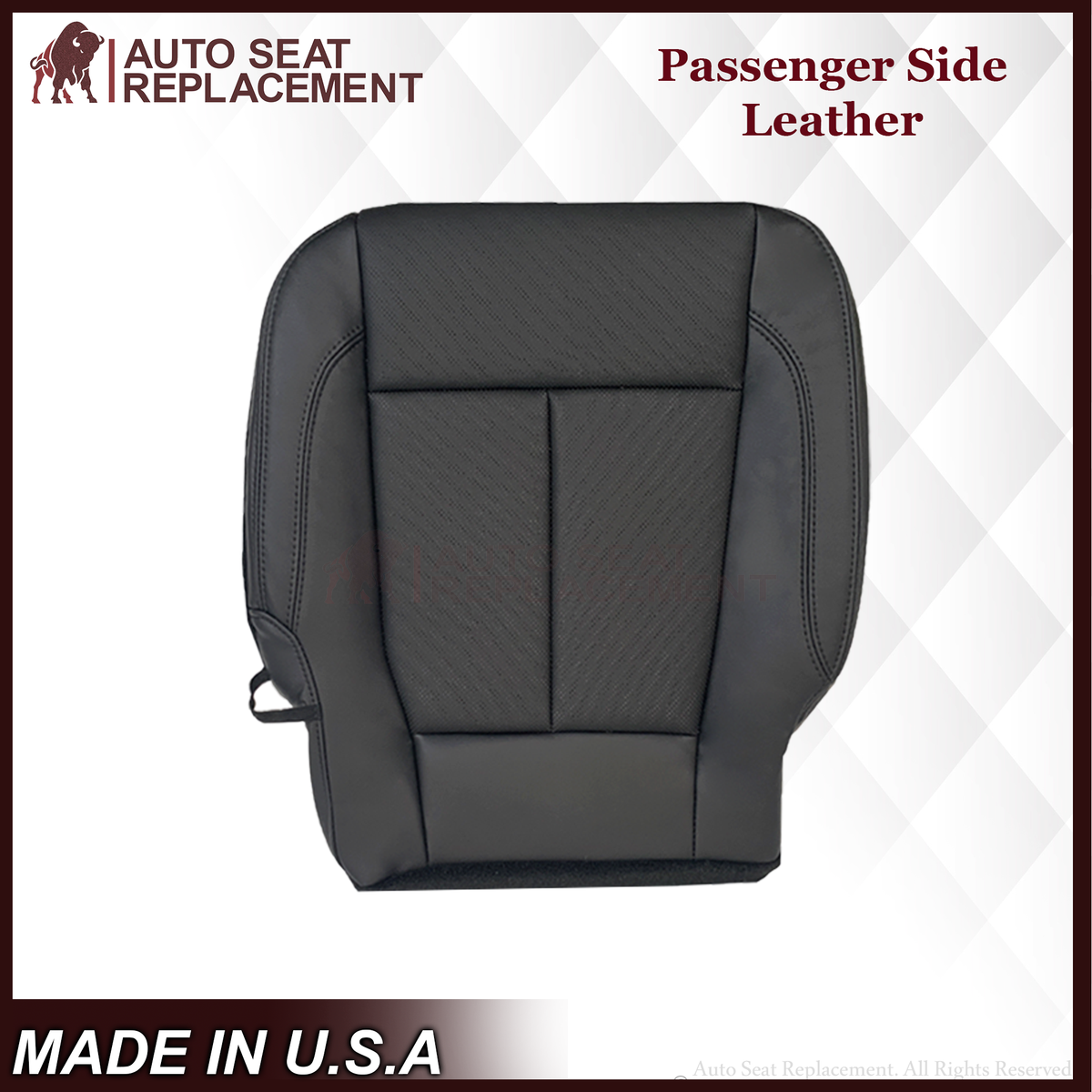 2018-2021 Ford Expedition XLT Replacement Genuine Leather /Syn. Leather Seat Cover: Black Perforated