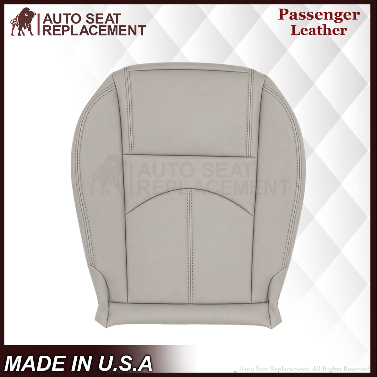2013-2017 Chevrolet Traverse LT/LTZ Driver or Passenger Replacement Seat Cover: Non-Perforated, Gray