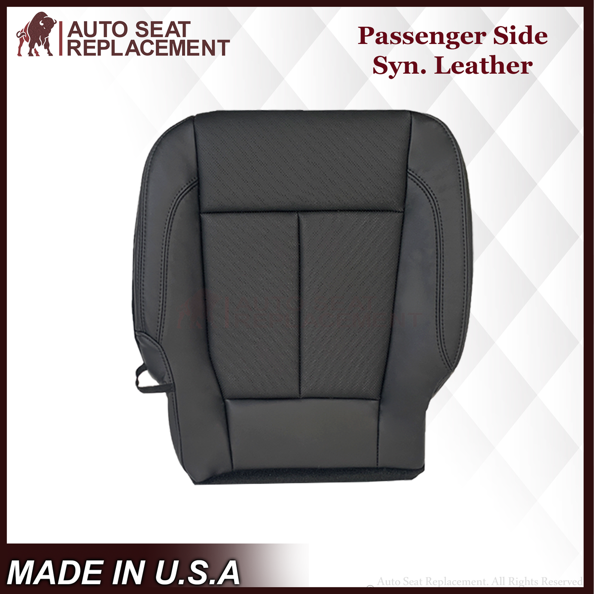 2018-2021 Ford Expedition XLT Replacement Genuine Leather /Syn. Leather Seat Cover: Black Perforated