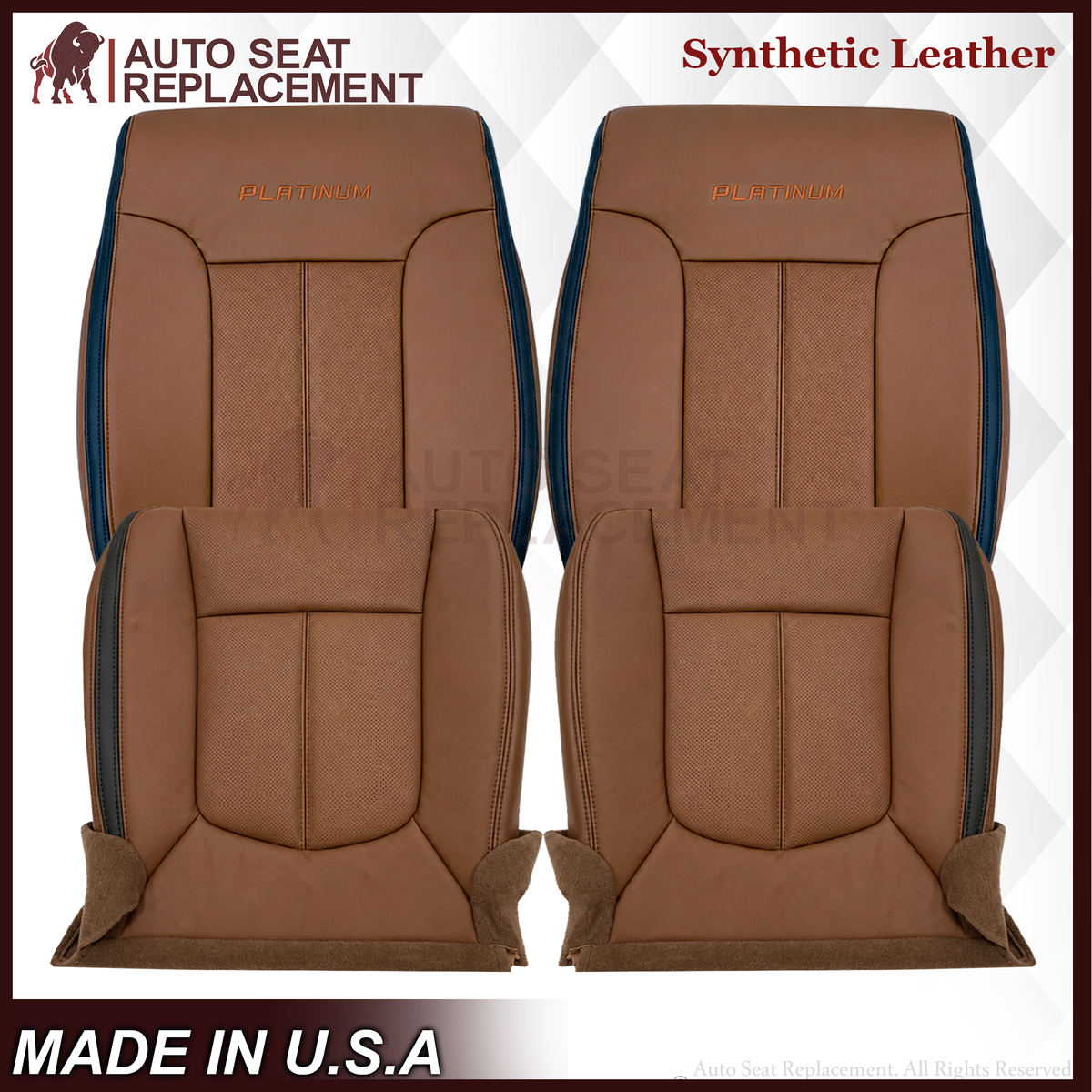 2013-2016 Ford F-250 F-350 F-450 F-550 Platinum Edition Replacement Seat Cover In Pecan Brown: Choose From Variants