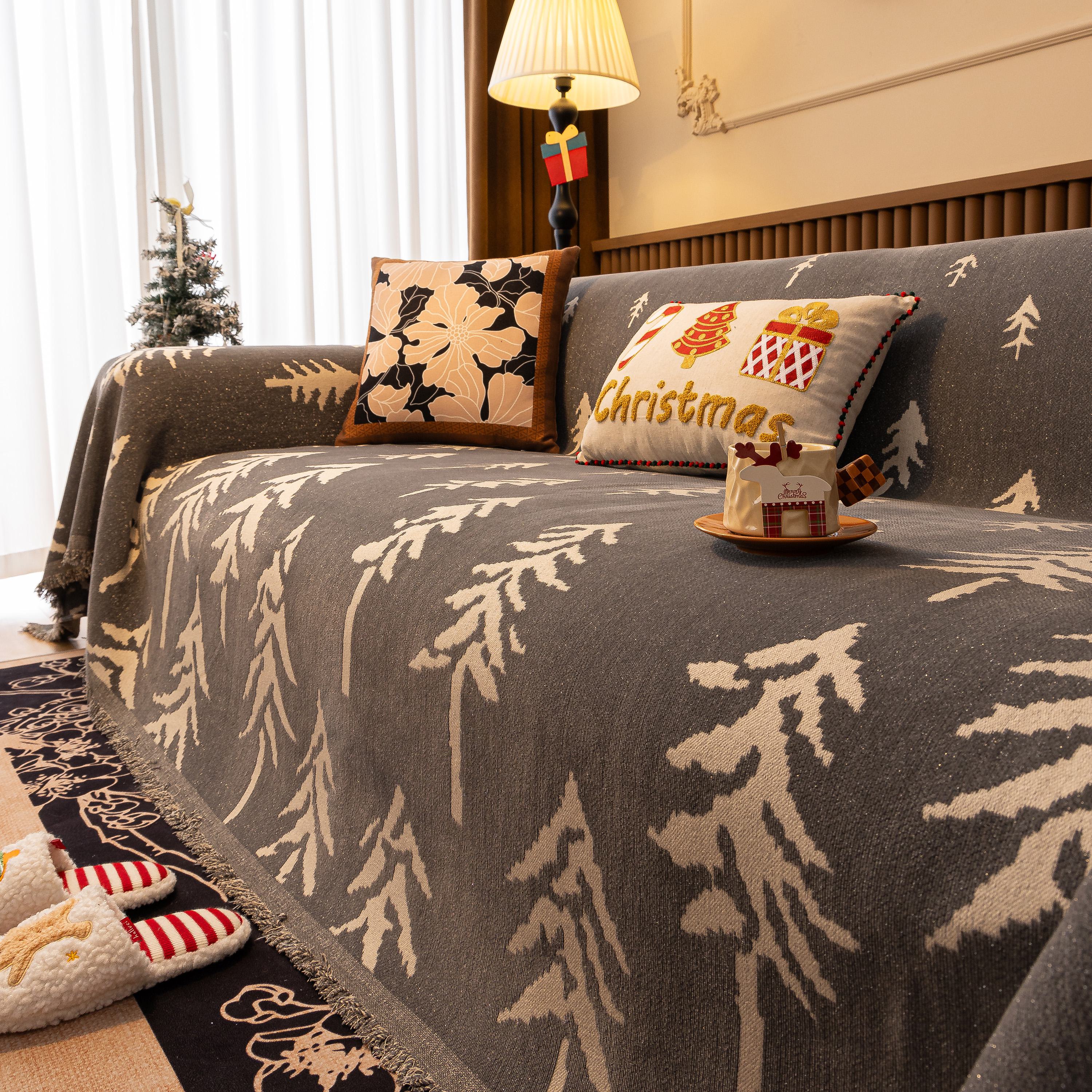 Modern Couch Covers for Couches Large Decorative Throw Blanket with Tassels for Couch