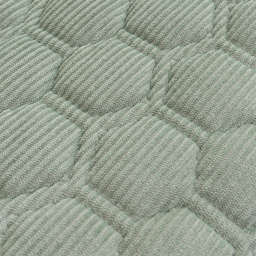 Geometric Quilted Corduroy Couch Topper, Non-Slip Padded Sofa Protector Cover for Pets