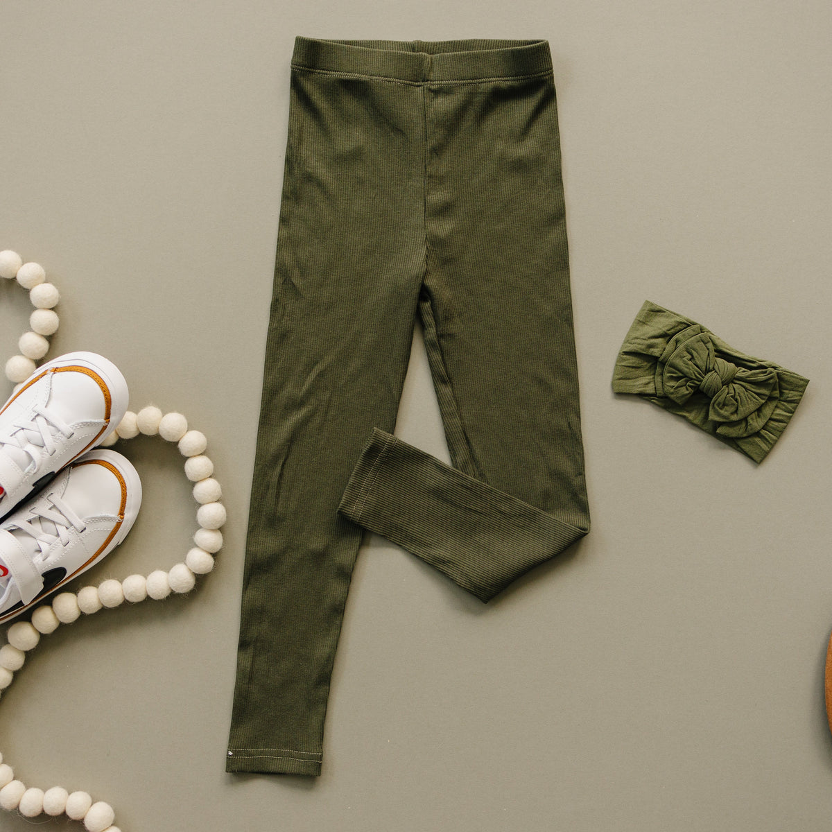 Ribbed Bamboo Leggings - Green or Red Christmas Coordinating