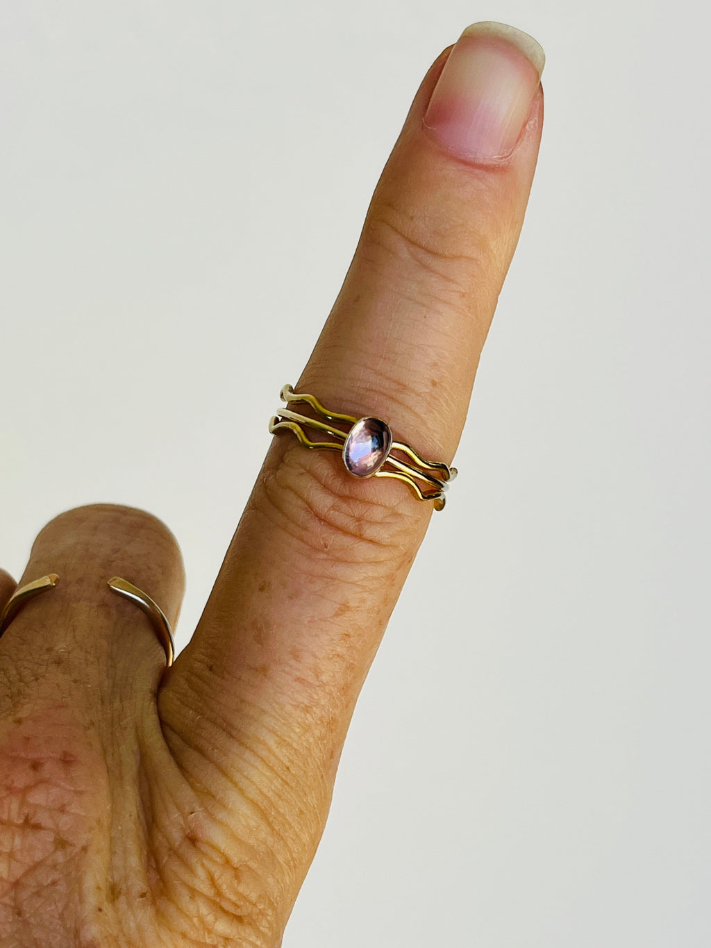 14k gold filled OVAL AMETHYST GEMSTONE RING
