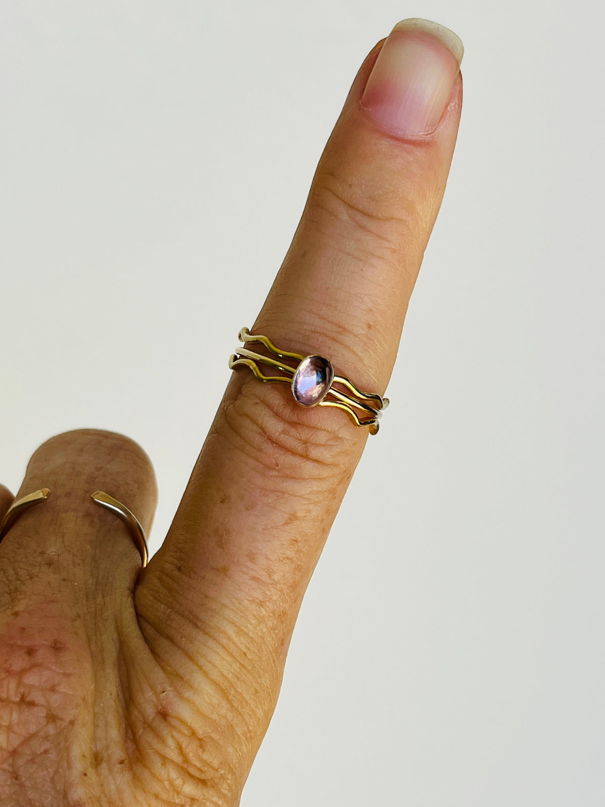 14k gold filled OVAL AMETHYST GEMSTONE RING