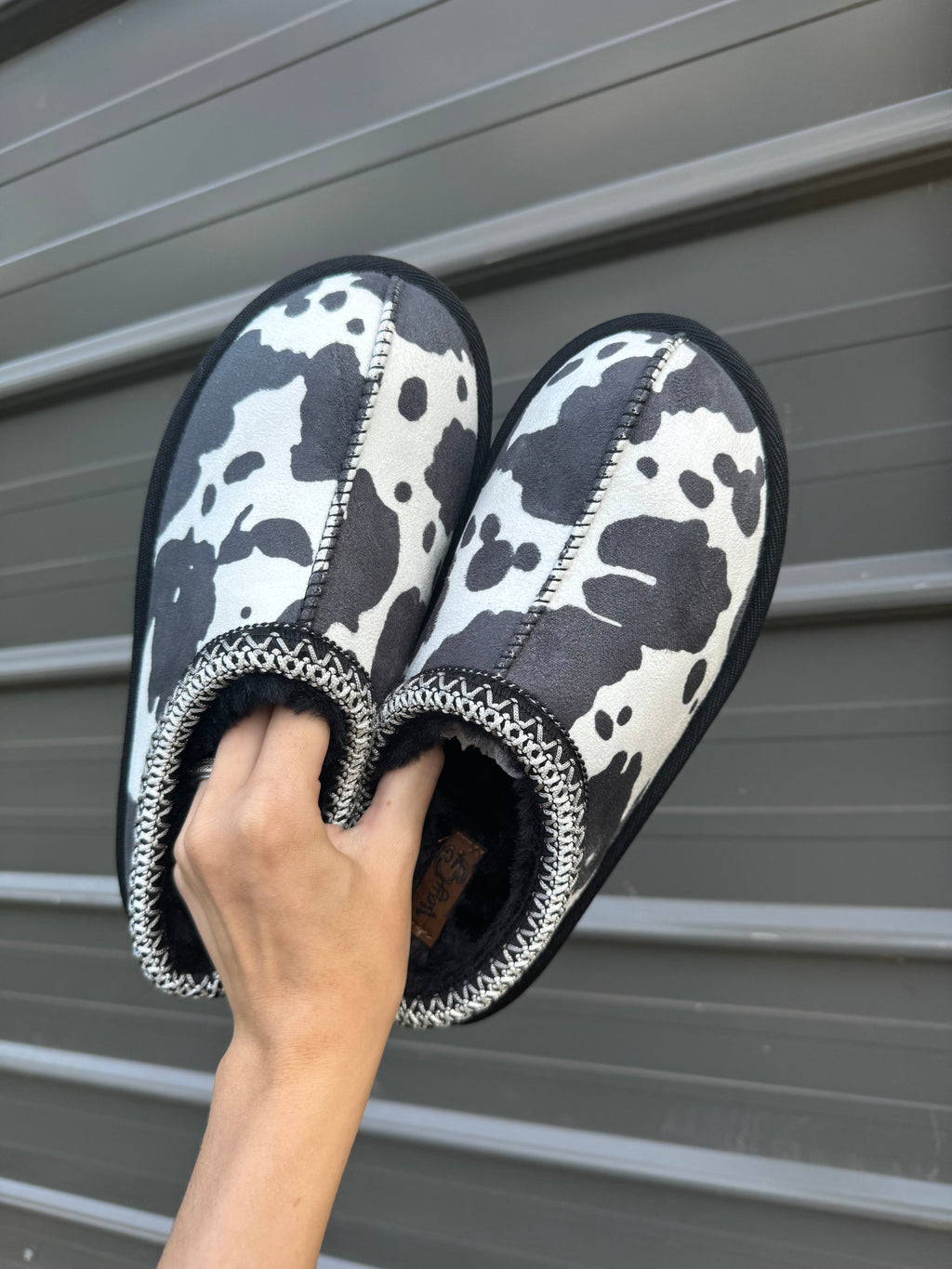 Cow Print Bruin Slippers | Cozy Women's Slip-On Slippers