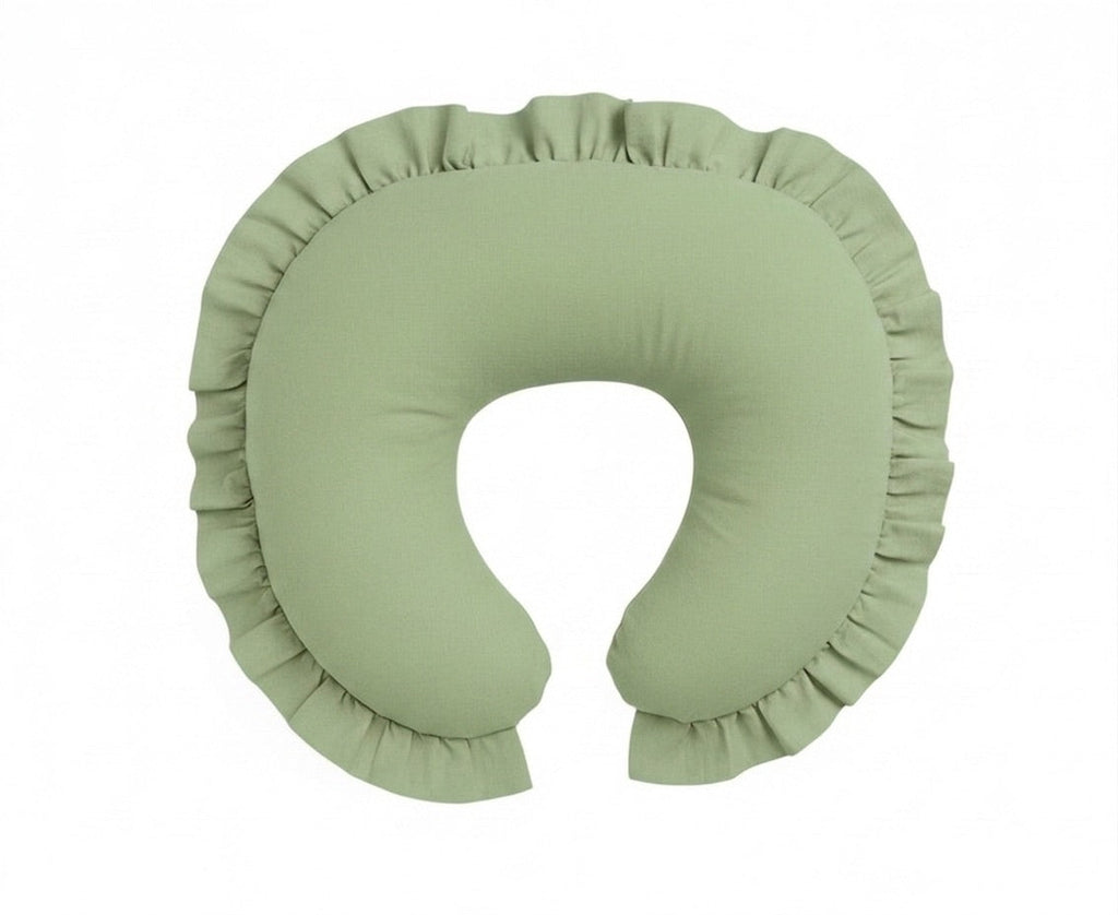 Green Ruffle Nursing Pillow Cover
