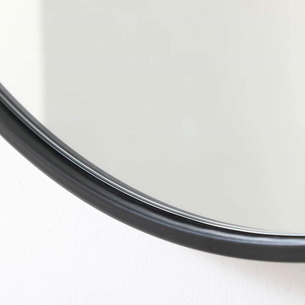 Round 21-inch Wall Mirror in Black - Living Room Bedroom Accent Bathroom Mirror