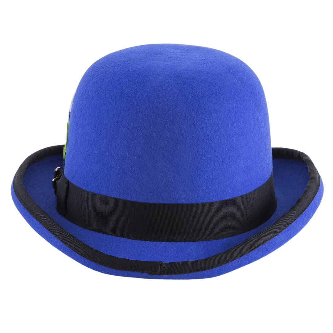 Ferrecci Premium Wool Blue and Black Derby Bowler Hat