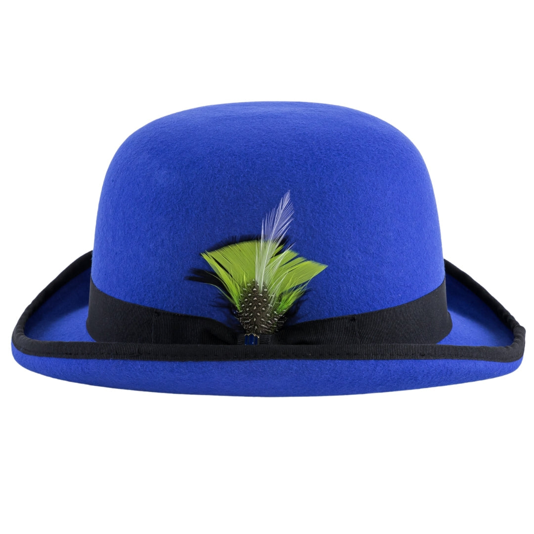 Ferrecci Premium Wool Blue and Black Derby Bowler Hat