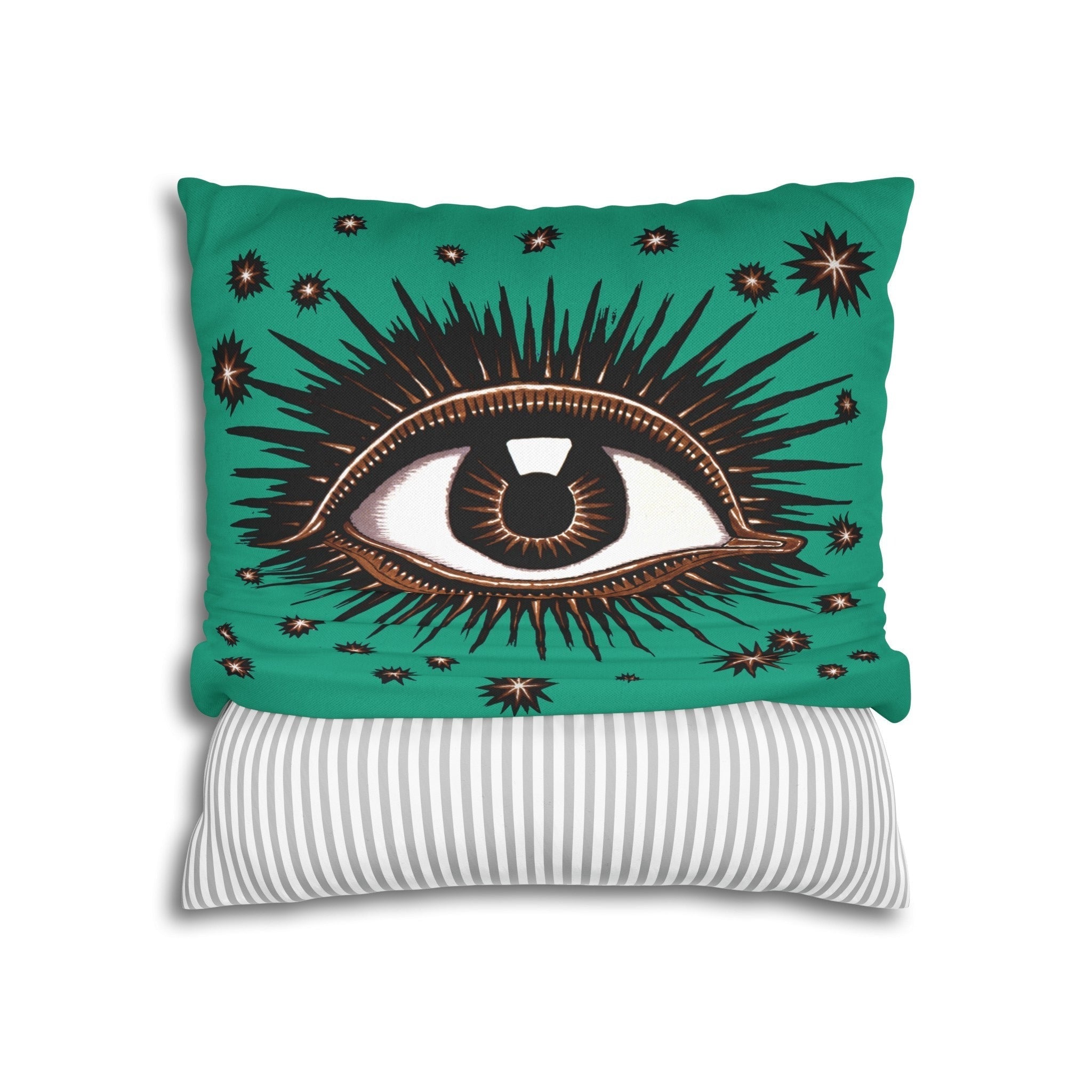 "All Seeing Eye" Throw Pillow (Teal)