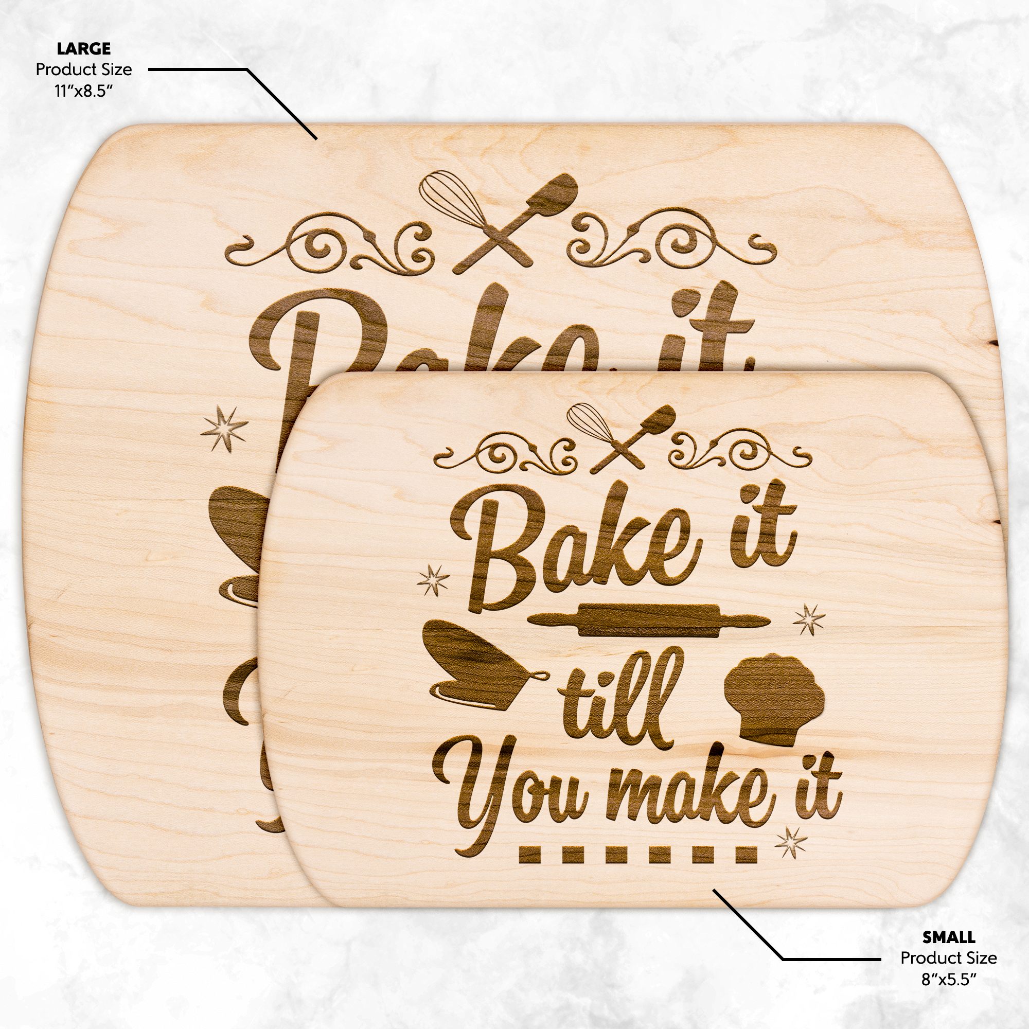 Bake It Till You Make It Hardwood Cutting Board