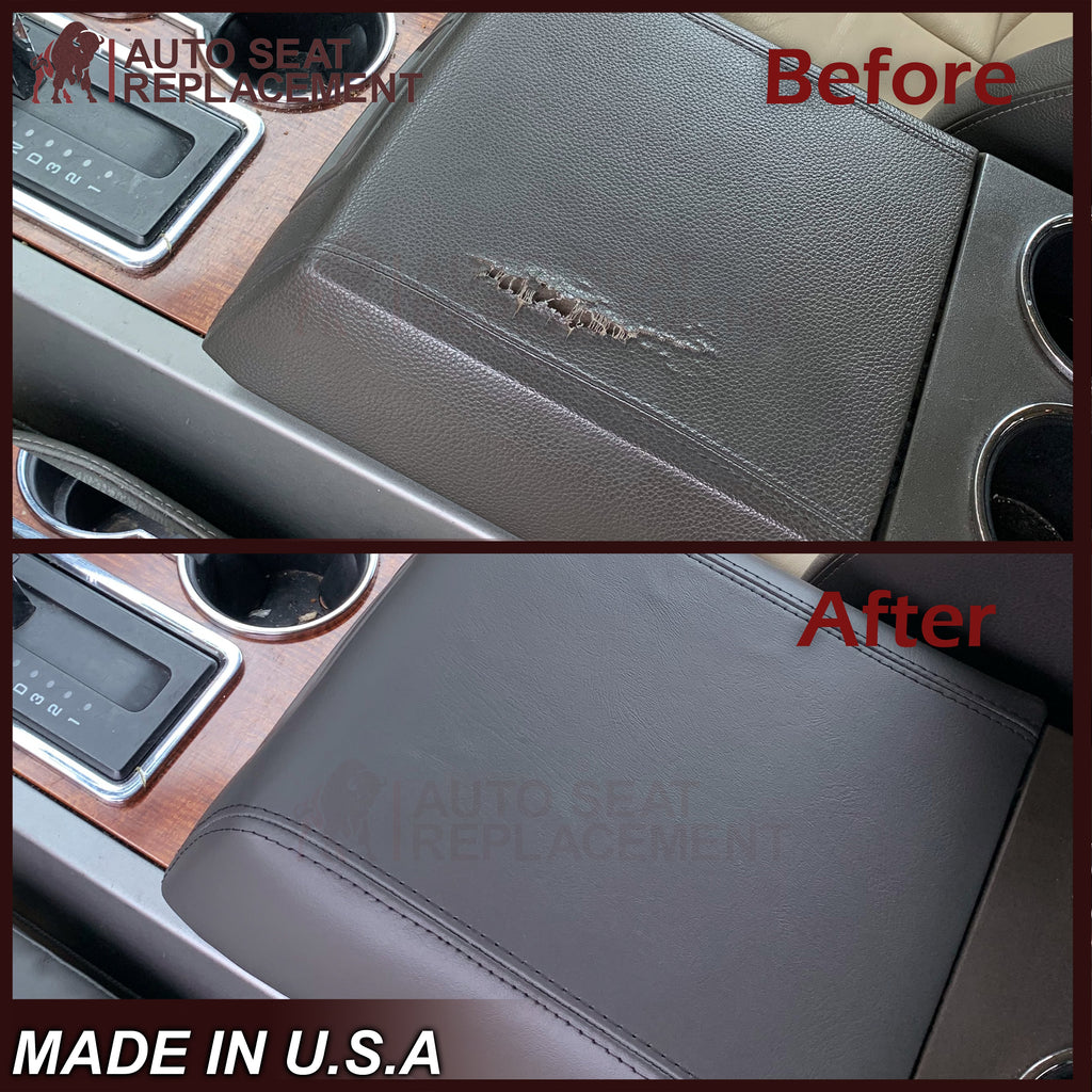 2007 - 2014  Ford Expedition Eddie Bauer Center Console Armrest Lid Cover In King Ranch Leather