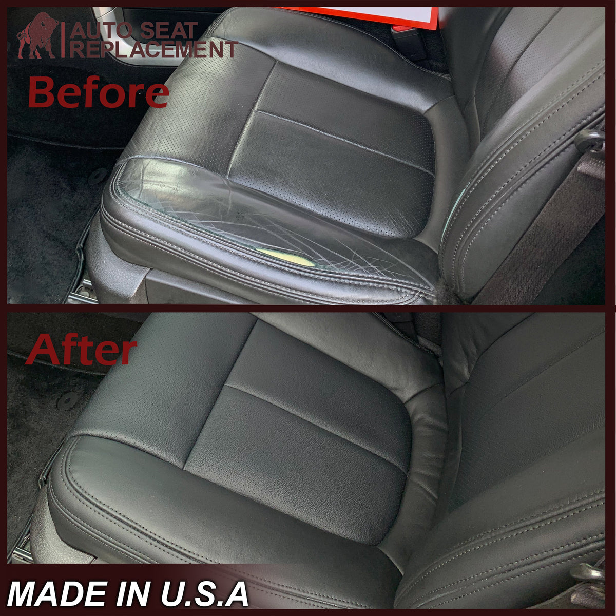 2009 - 2014 Ford F-150 PLATINUM EDITION Perforated Genuine Leather or Synthetic Leather Seat Covers