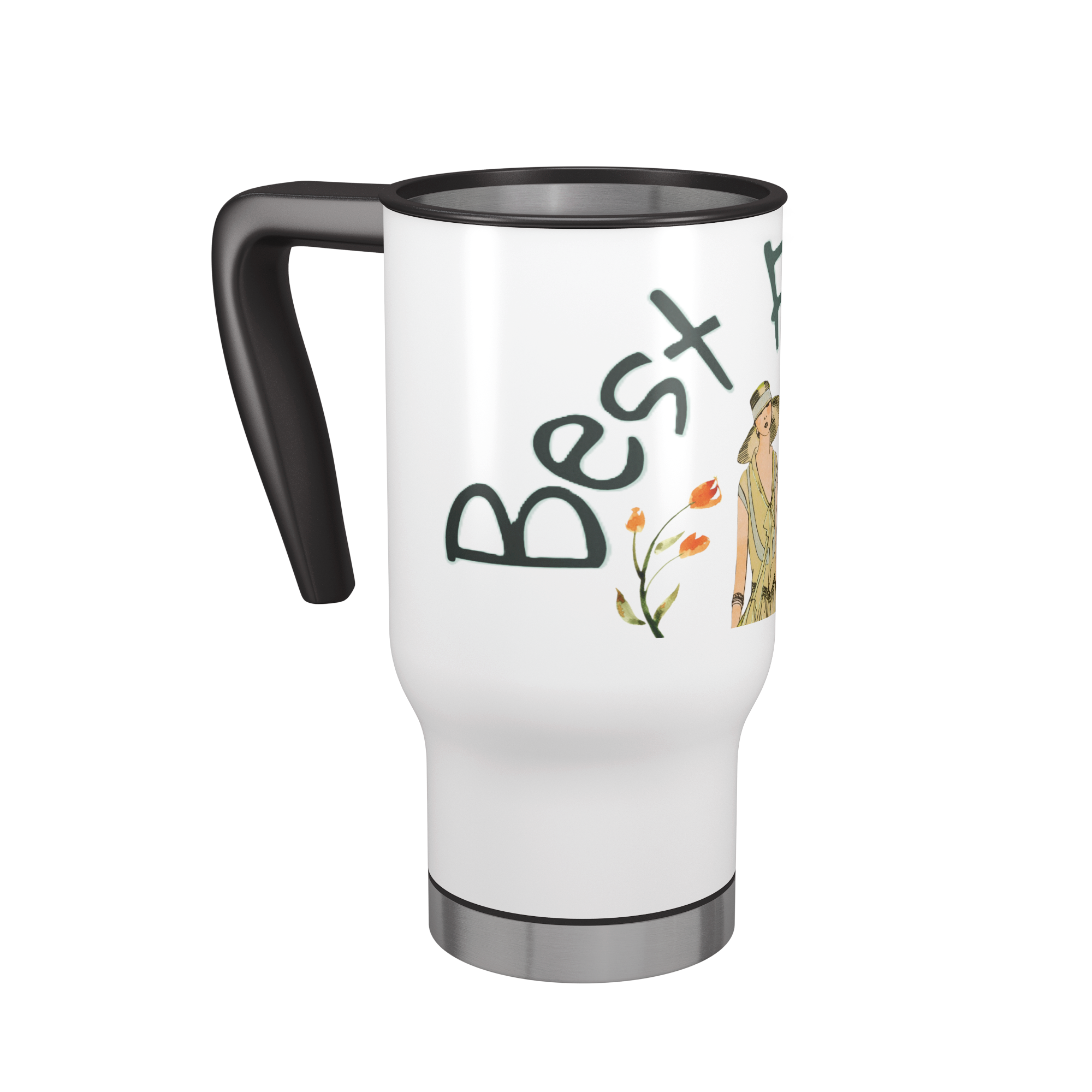 Best Friends Vintage Style 14 oz Travel Mug Tumbler