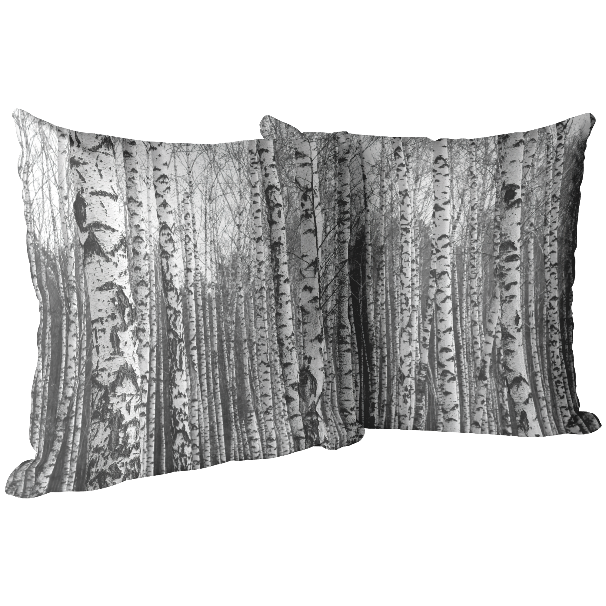 "Birch Trees in Winter" Throw Pillow