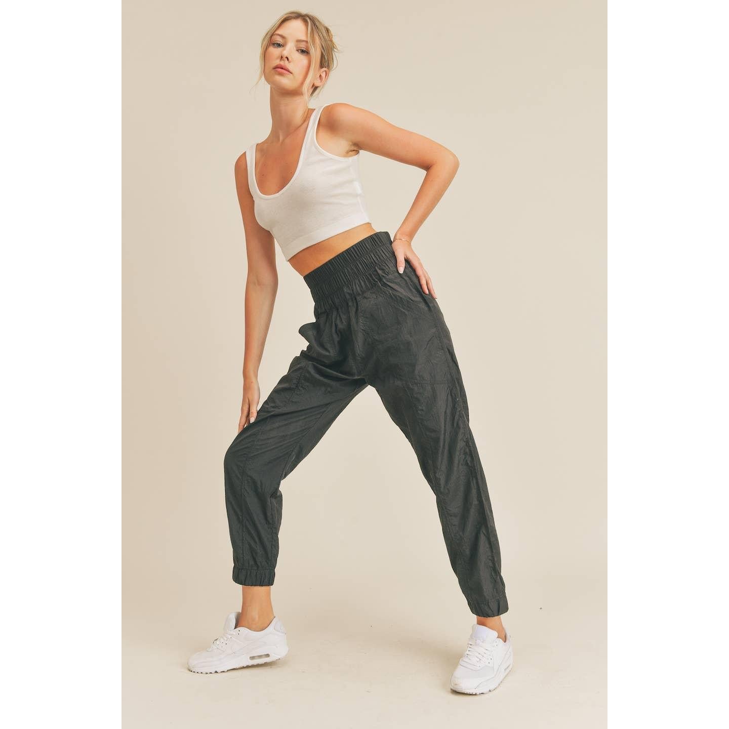 Black High Rise Warm-up Style Jogger [Sizes M-L Remaining]