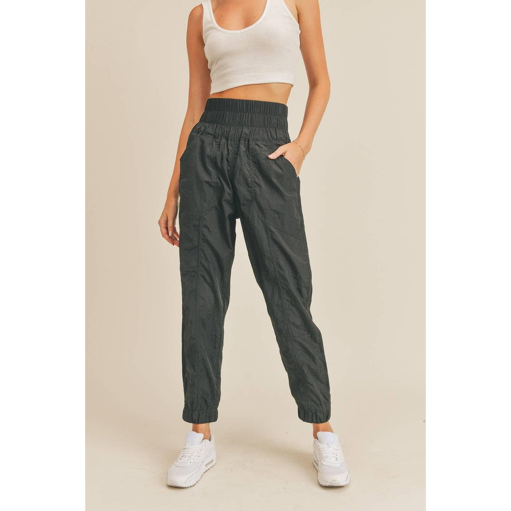 Black High Rise Warm-up Style Jogger [Sizes M-L Remaining]