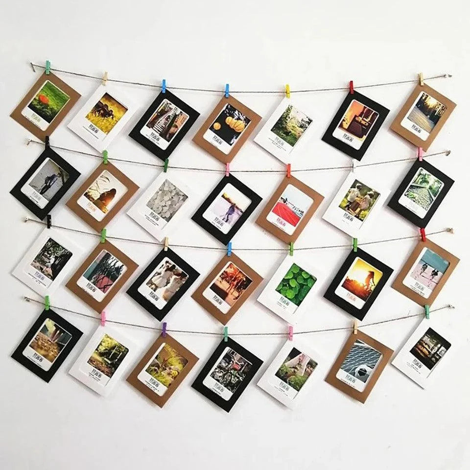 Black Paper Photo Frame Banner: Celebrate Kids Birthday Milestones