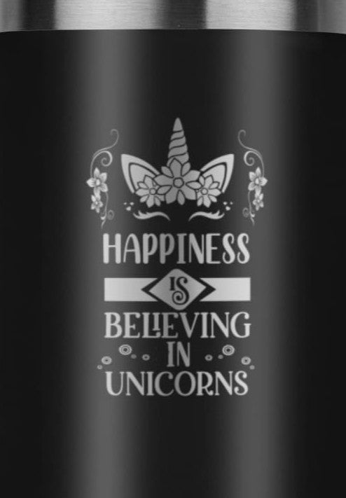 Happiness is Believing in Unicorns 30 oz Stainless Steel Tumbler