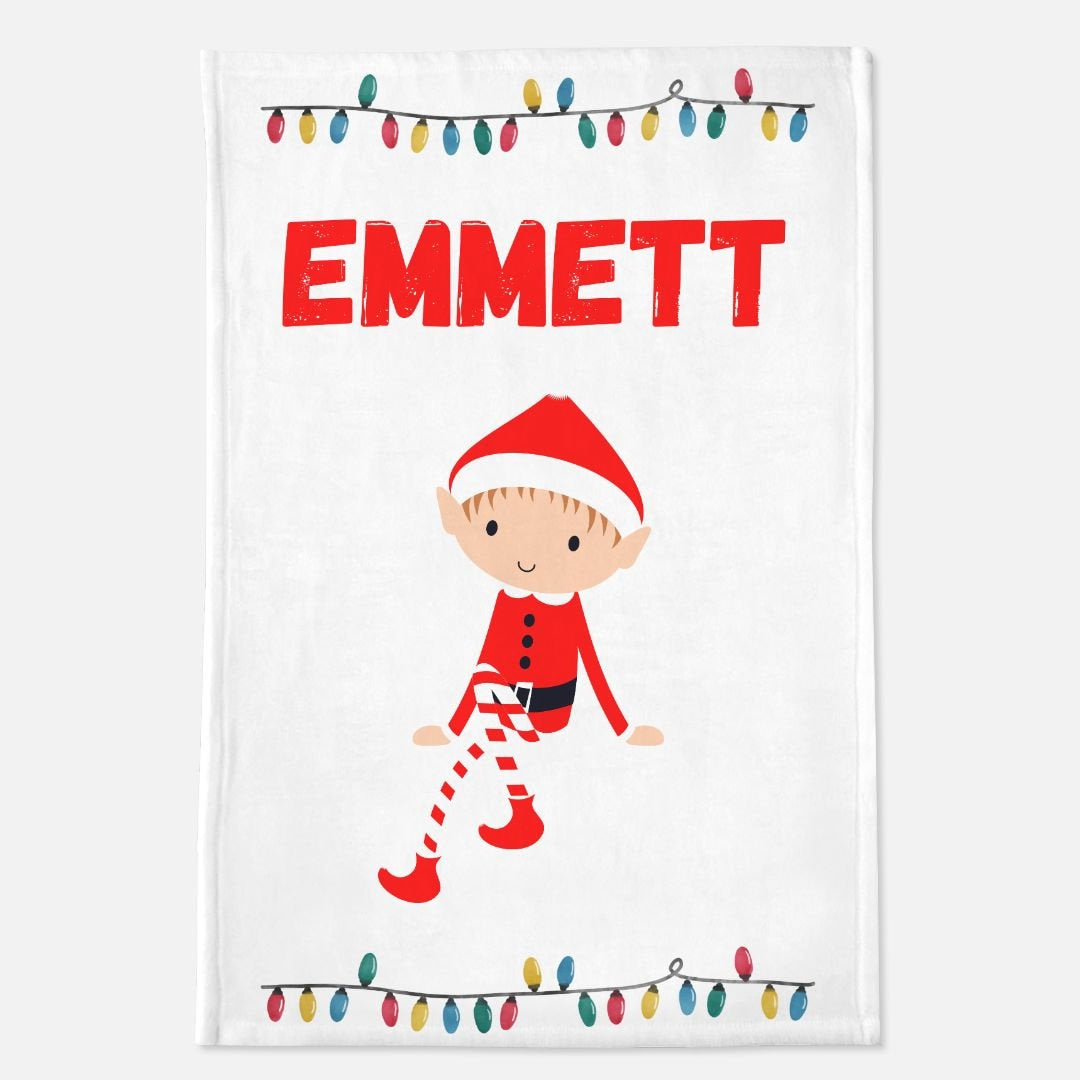 Personalized Boy Elf Minky Blanket