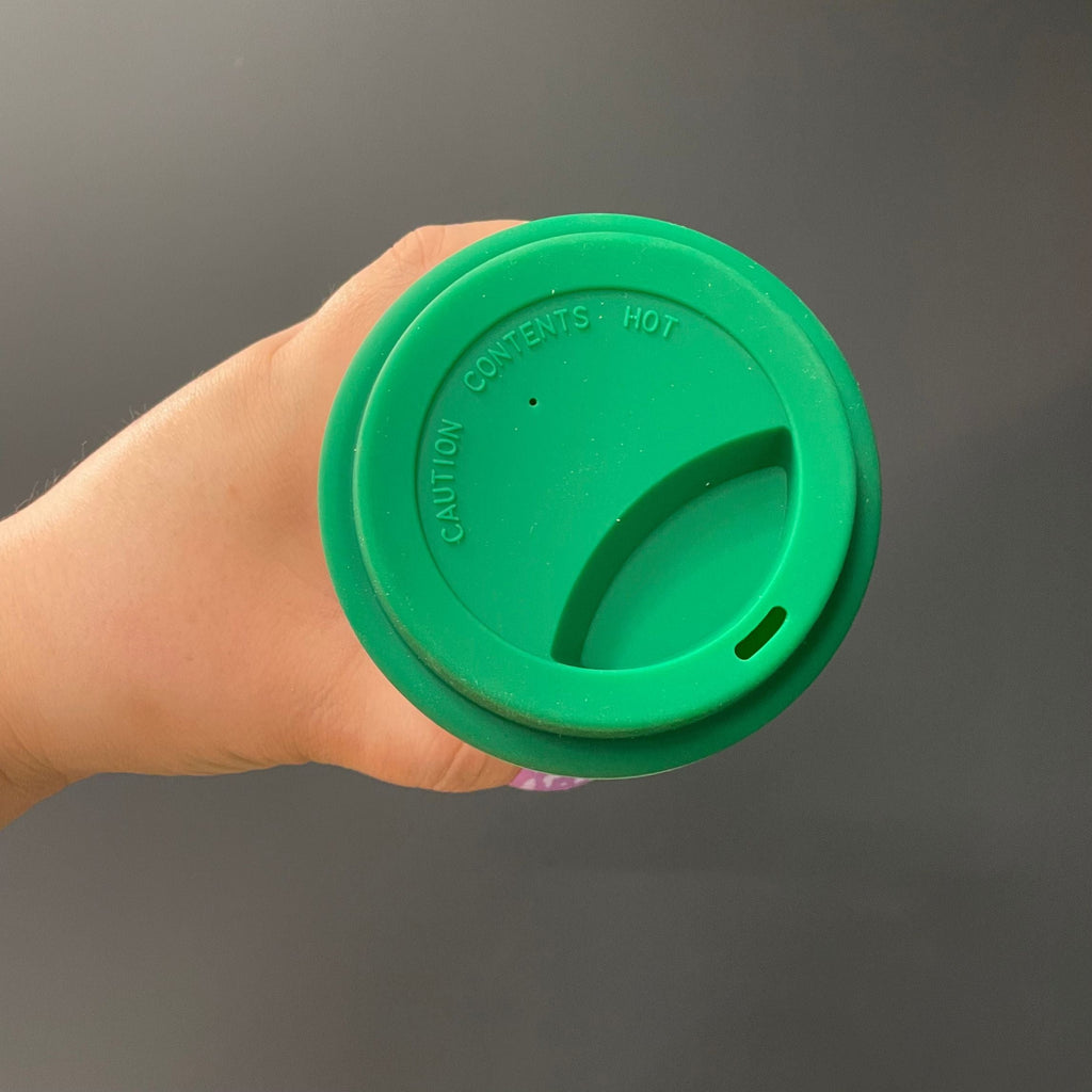 Bloom Baby Ceramic To Go Mug | Holds 16 oz. | Eco Mug with Silicone Lid and Sleeve
