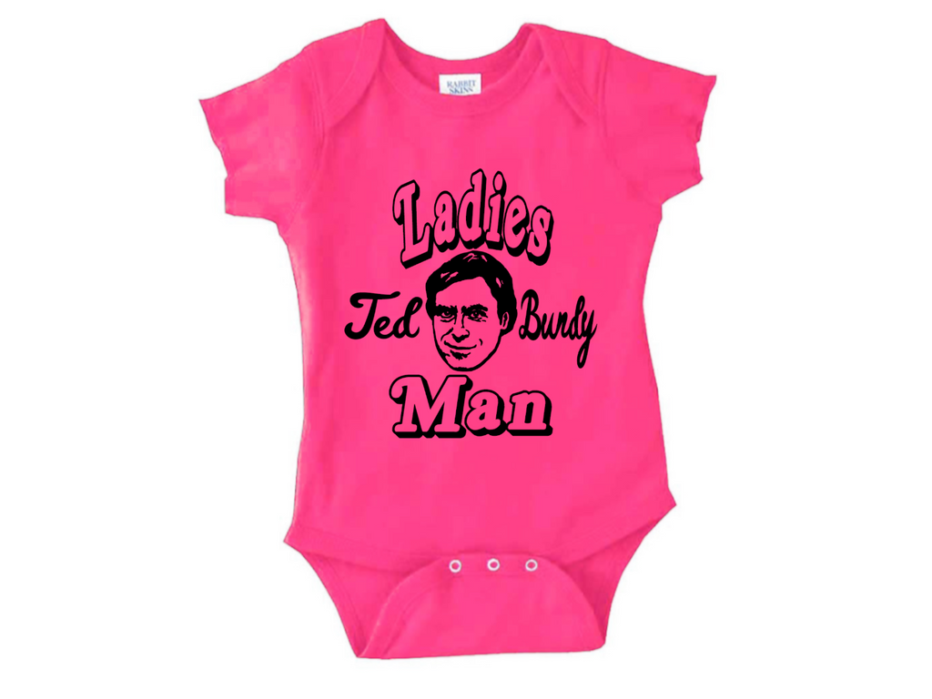 Ted Bundy Ladies Man Zodiac True Crime Childrens Bodysuit Newborn 24 Months Horror Halloween