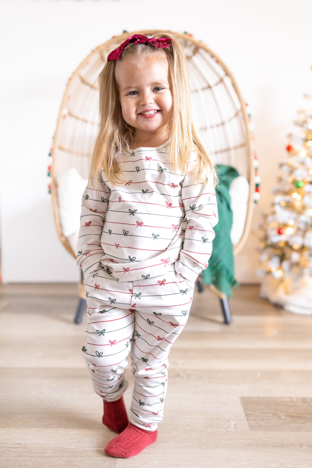 Tied with a Bow Christmas Organic Cotton Set