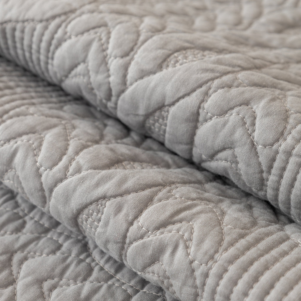 Geometric Textured Cotton Quilted Sofa Cover, Non-Slip Washable Couch Protector