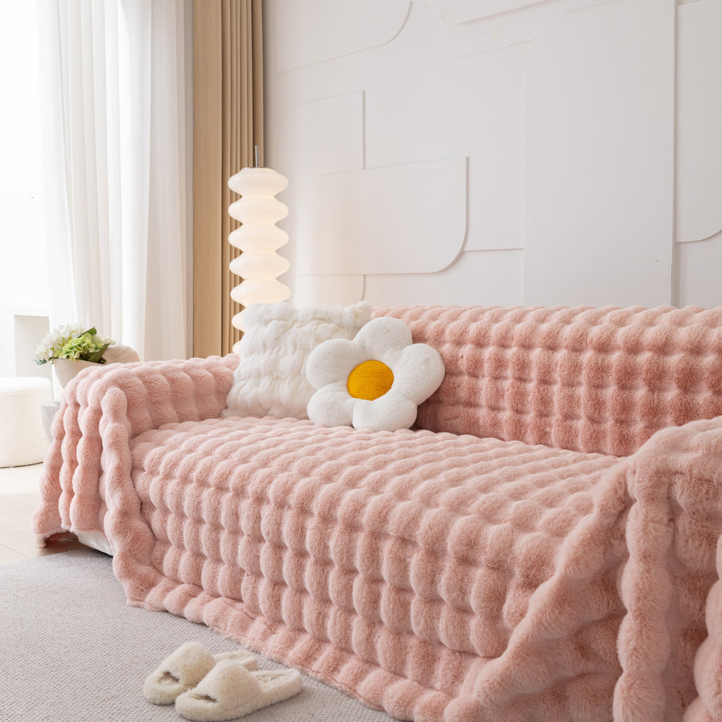 Faux Rabbit Fur Throws for Sofas, Stylish Throw Blankets for Couch and Couch Throw Cover