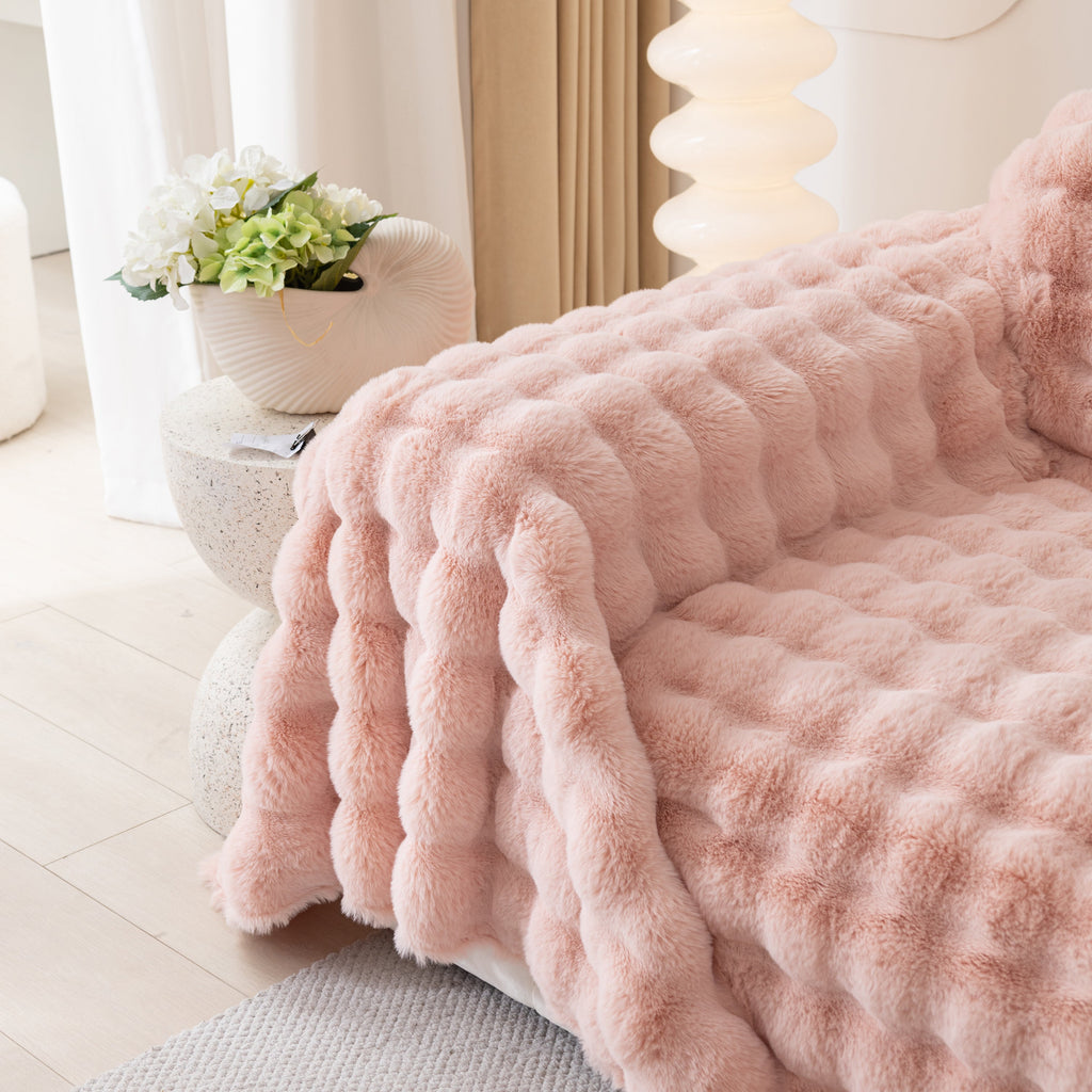 Faux Rabbit Fur Throws for Sofas, Stylish Throw Blankets for Couch and Couch Throw Cover