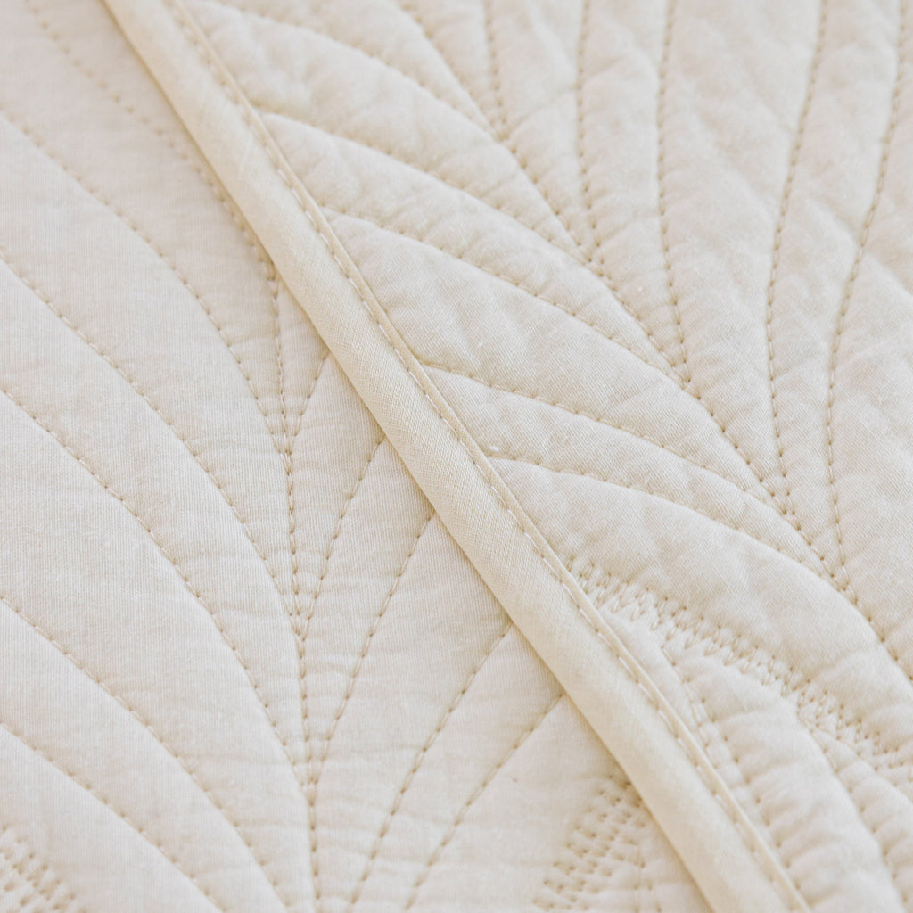 Leaf Vein Textured Cotton Quilted Sofa Slipcover, Non-Slip Modular Couch Covers