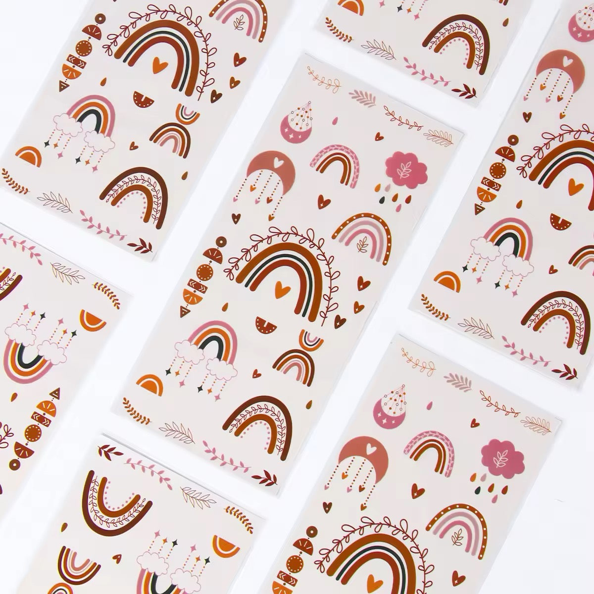 Boho Party Favor Bags for Adults - Rainbow Gift Wrap 10-Pack