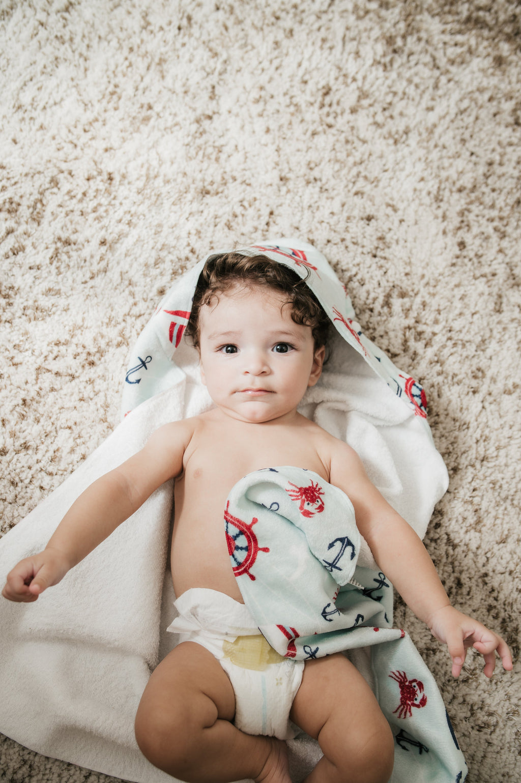Ahoy Little One Hooded Baby Towel