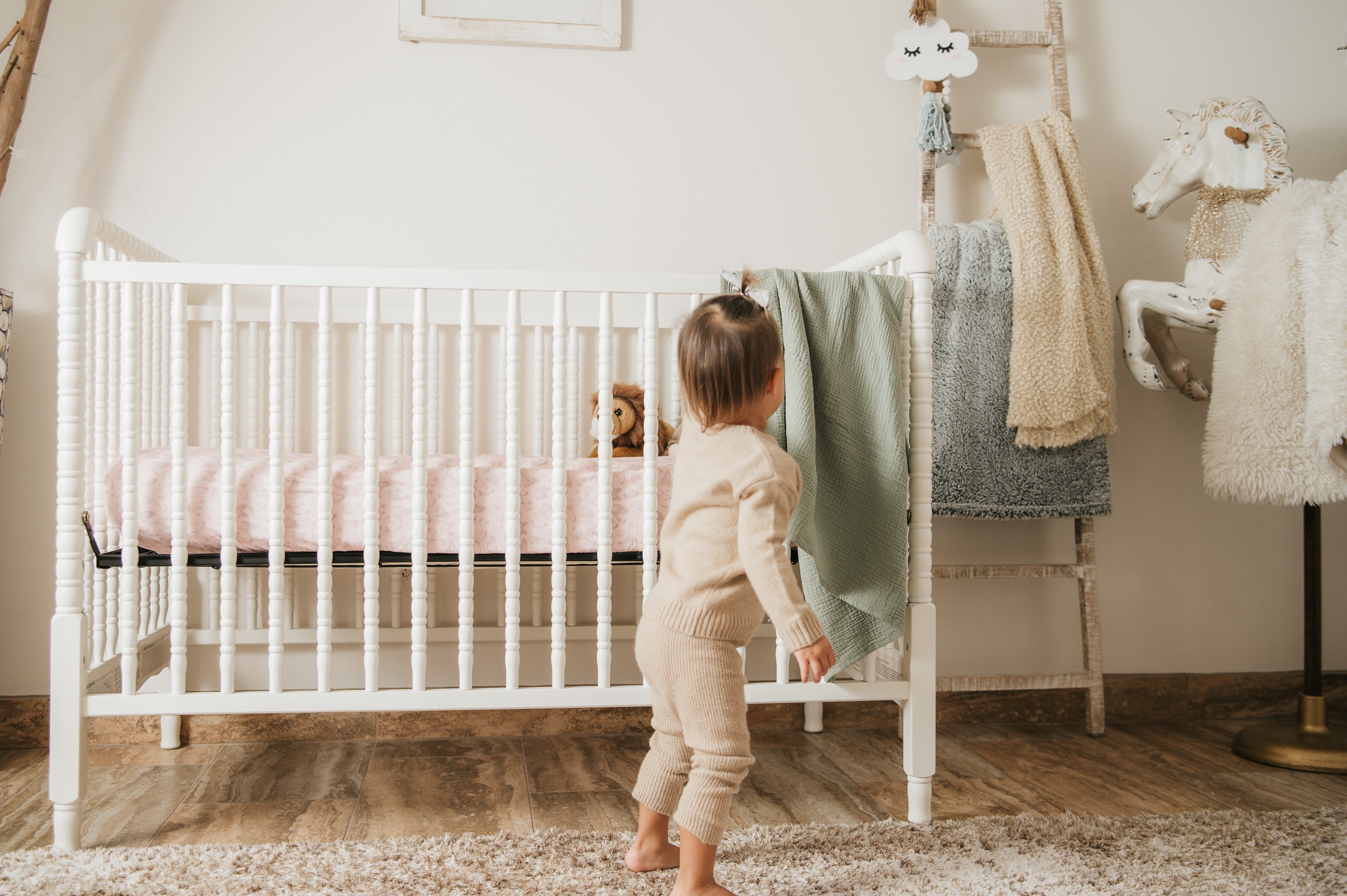 Organic Cotton Jersey Crib Sheet in Butterfly Dreamscape
