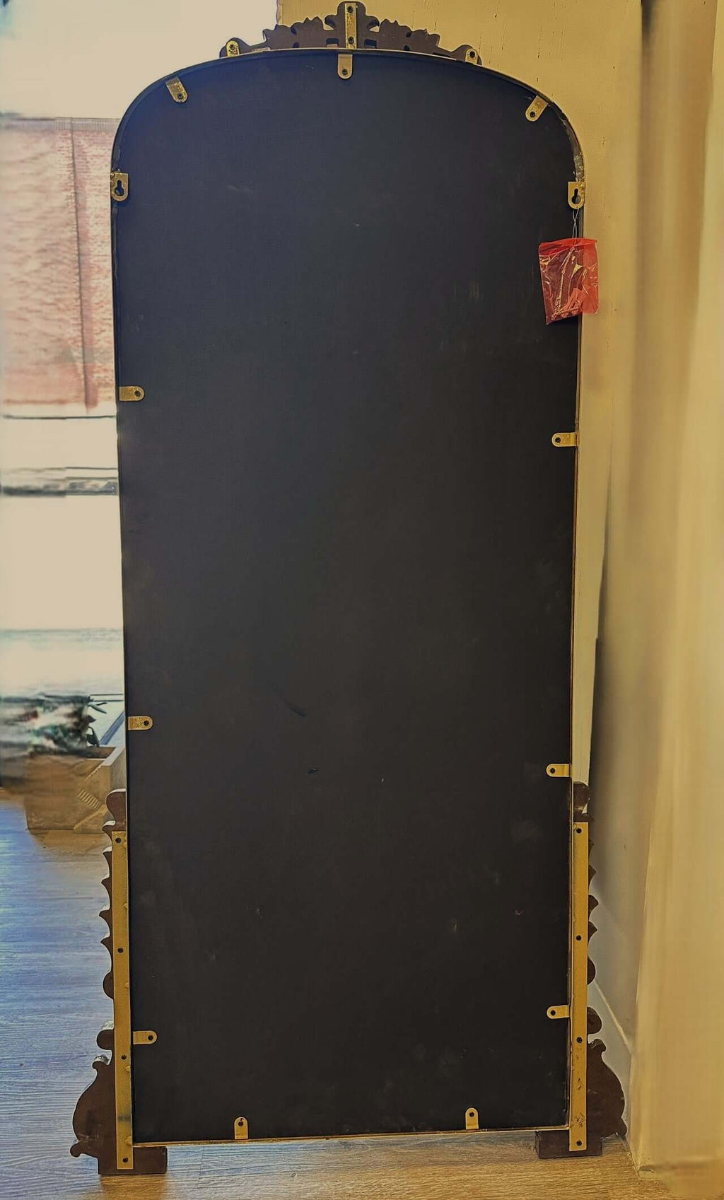 Vintage Arched Wall Mirror with Antique Gold Frame
