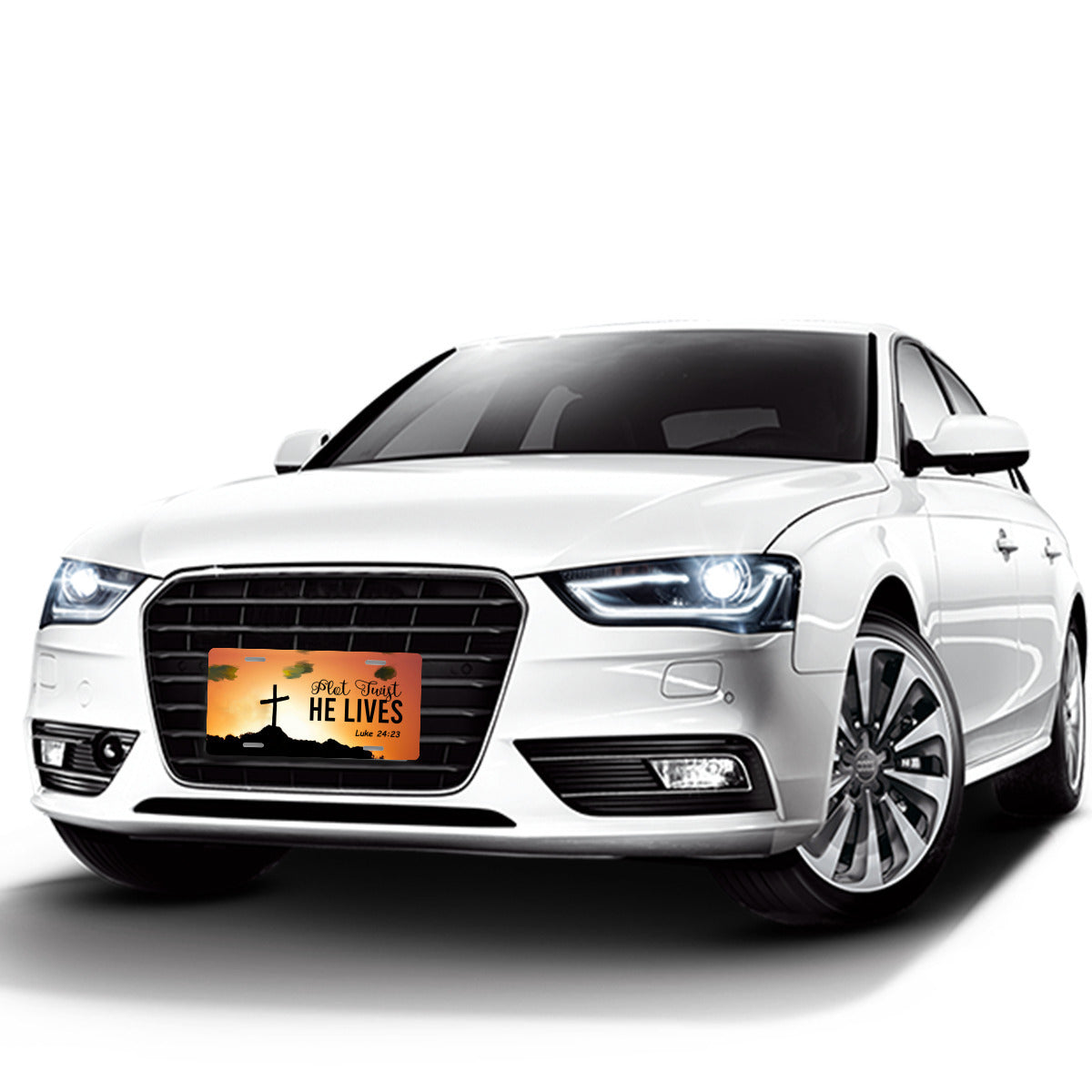 Plot Twist He Lives Faith Based Aluminum Vanity License Plate Auto Accessory