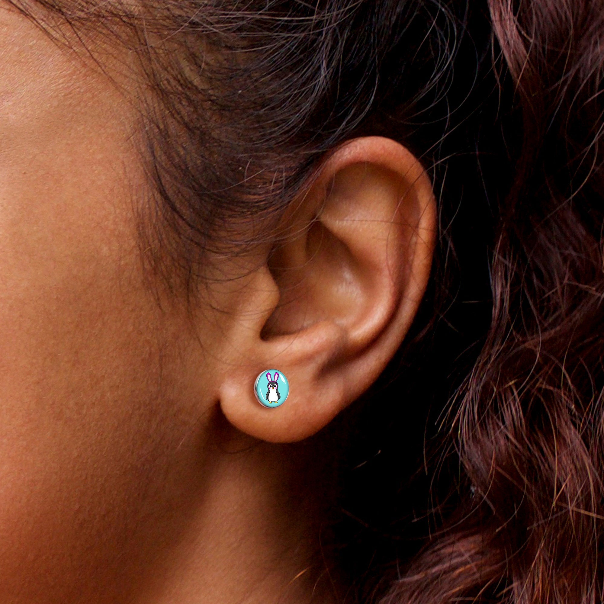 Bunny Penguin Stud Earrings by Onyx O