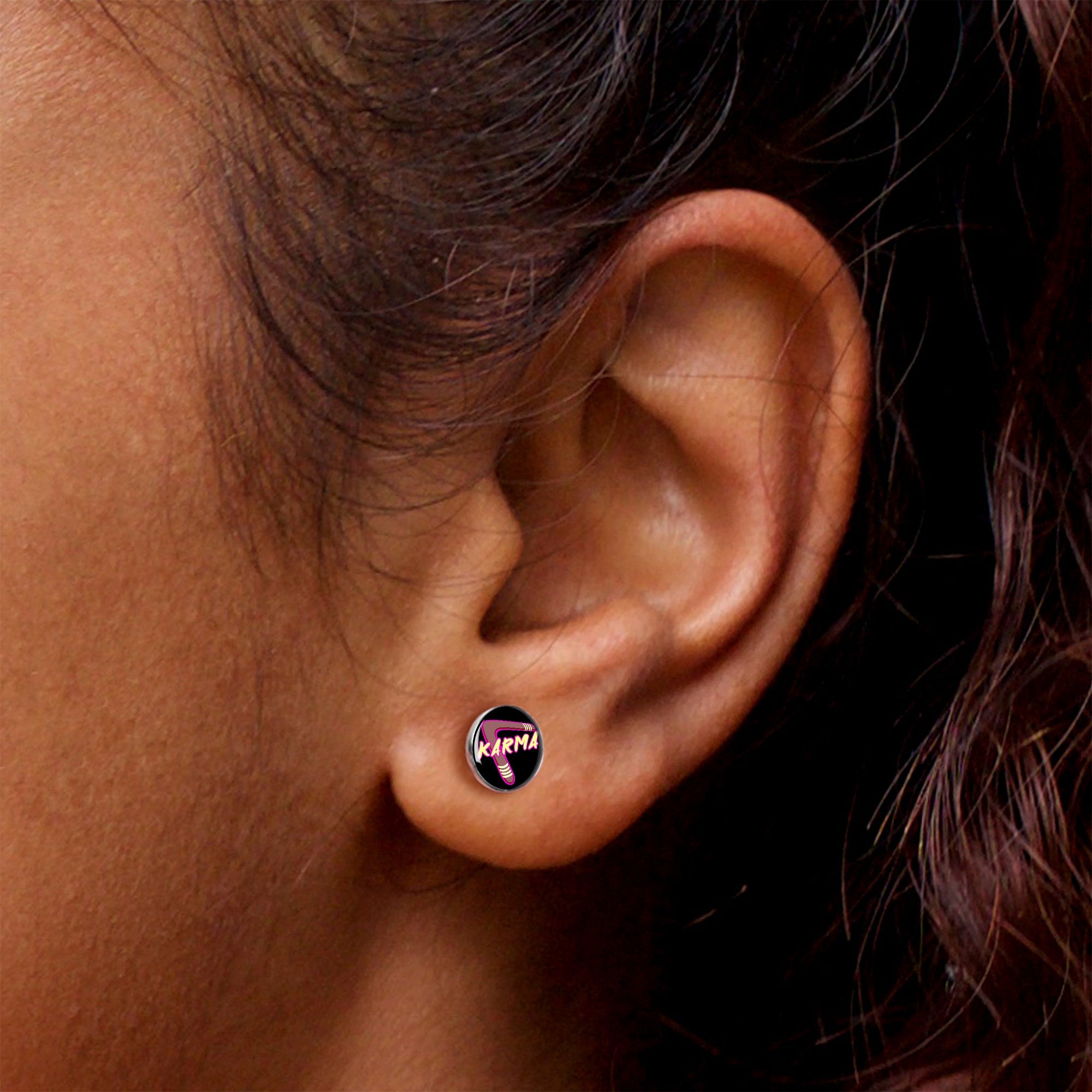 Karmic Boomerang Stud Earrings by Onyx O