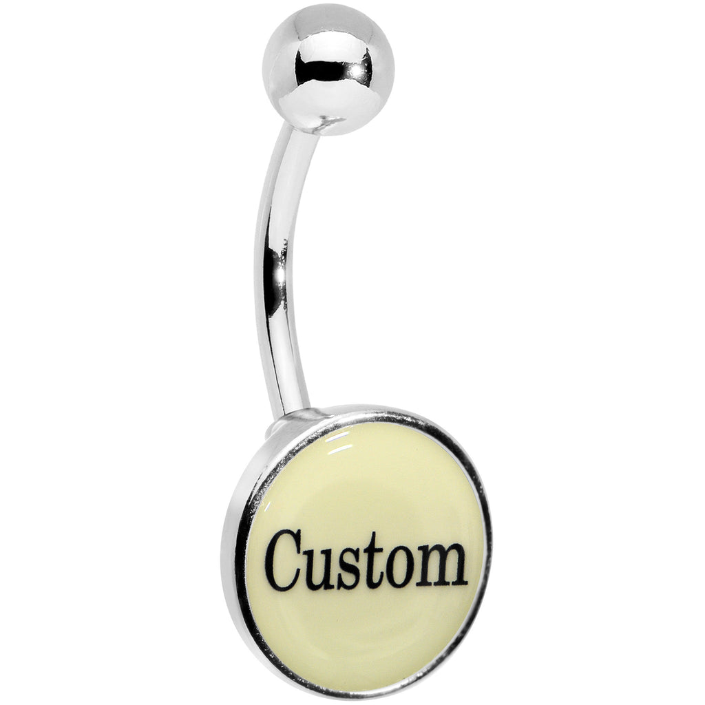 Custom Glow in the Dark Personalized Name Dangle Belly Ring