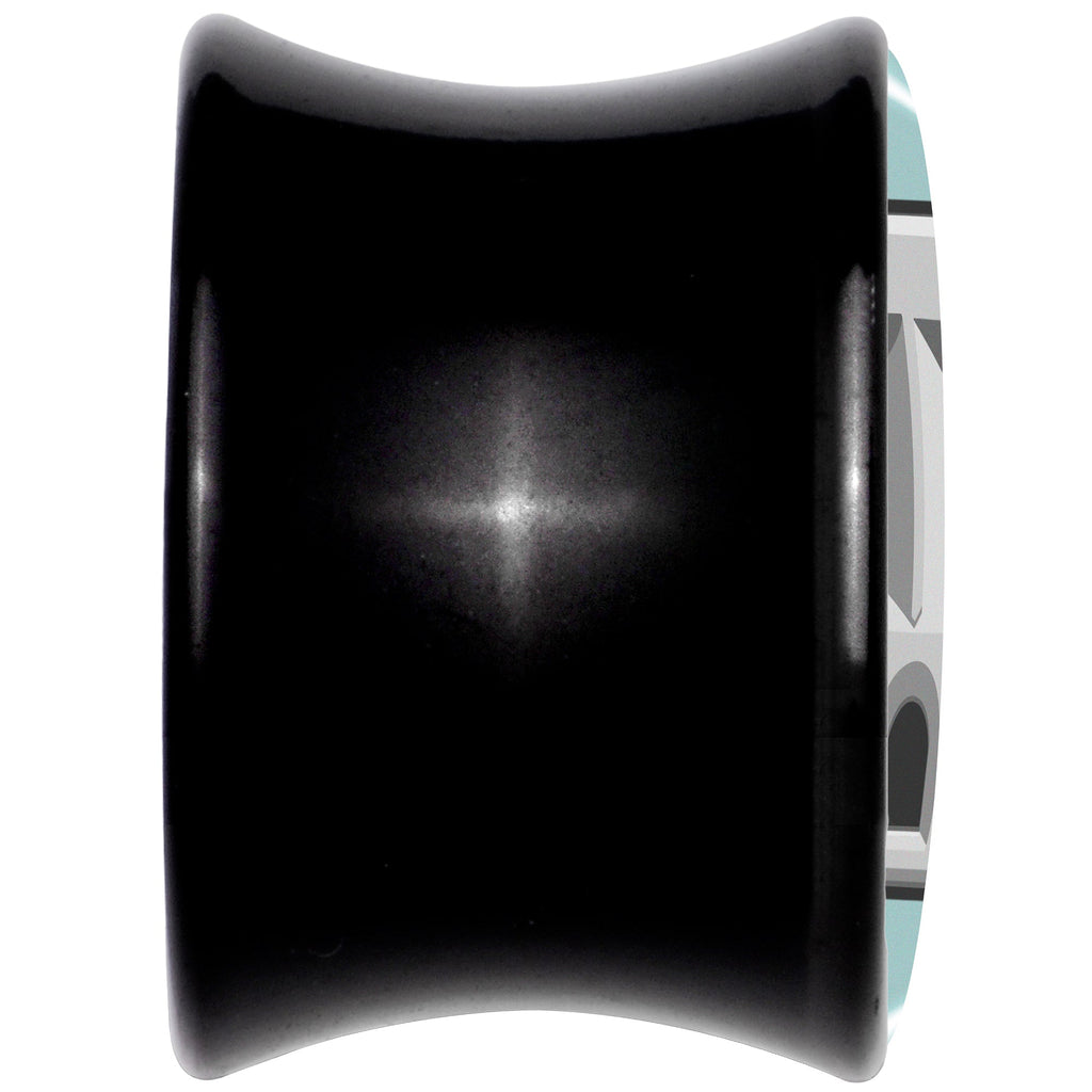 0G Frowning Plug OutletBlack Acrylic Saddle Plug Set by Onyx O
