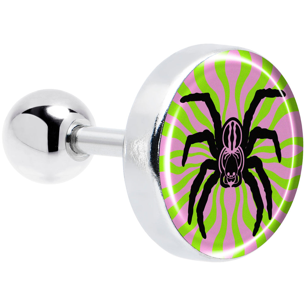 16G 1/4 Psychedelic Spider Tragus Cartilage Earring by Onyx O