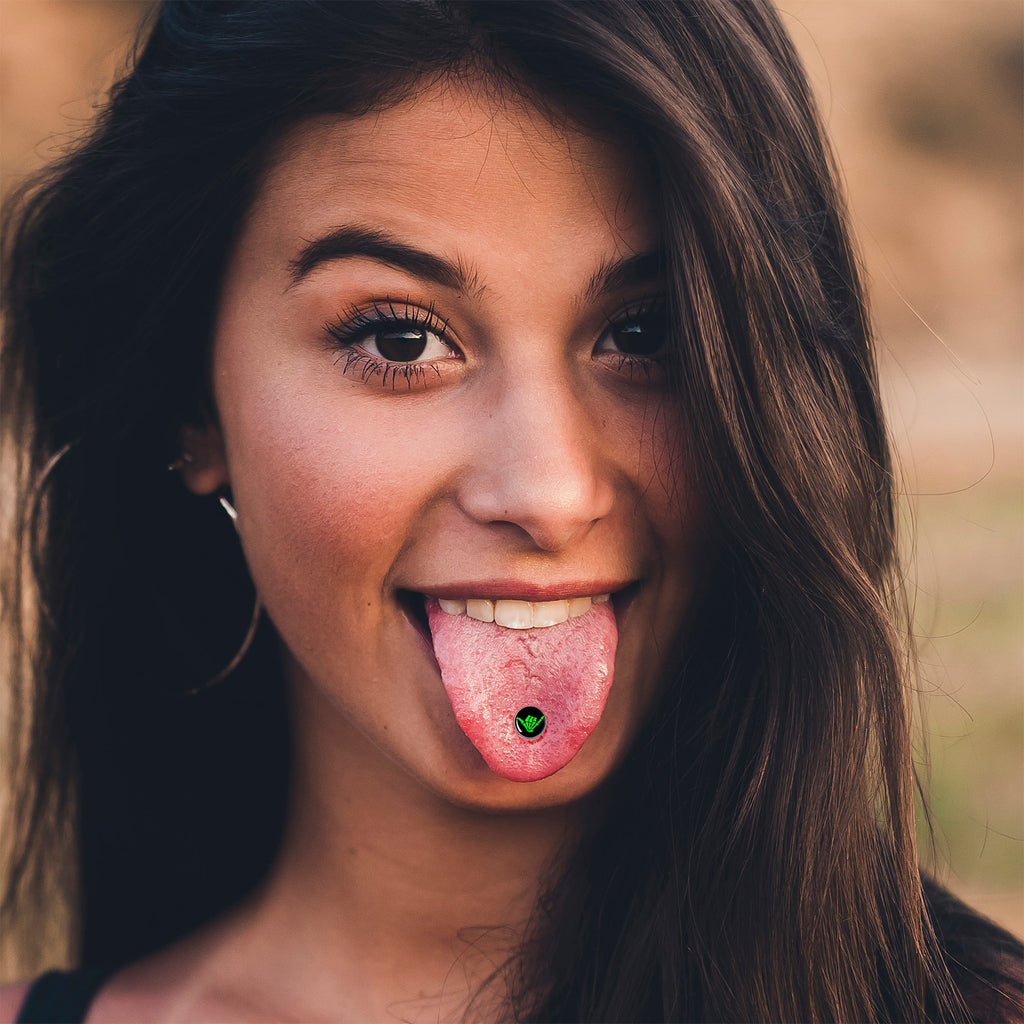 Shaka Hand Barbell Tongue Ring by Onyx O
